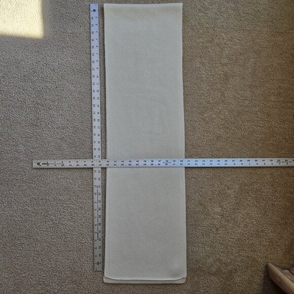 NWOT Garnet Hill Cashmere Scarf Basketweave Ivory - Picture 8 of 8